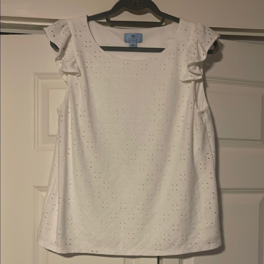 CeCe flutter sleeve top